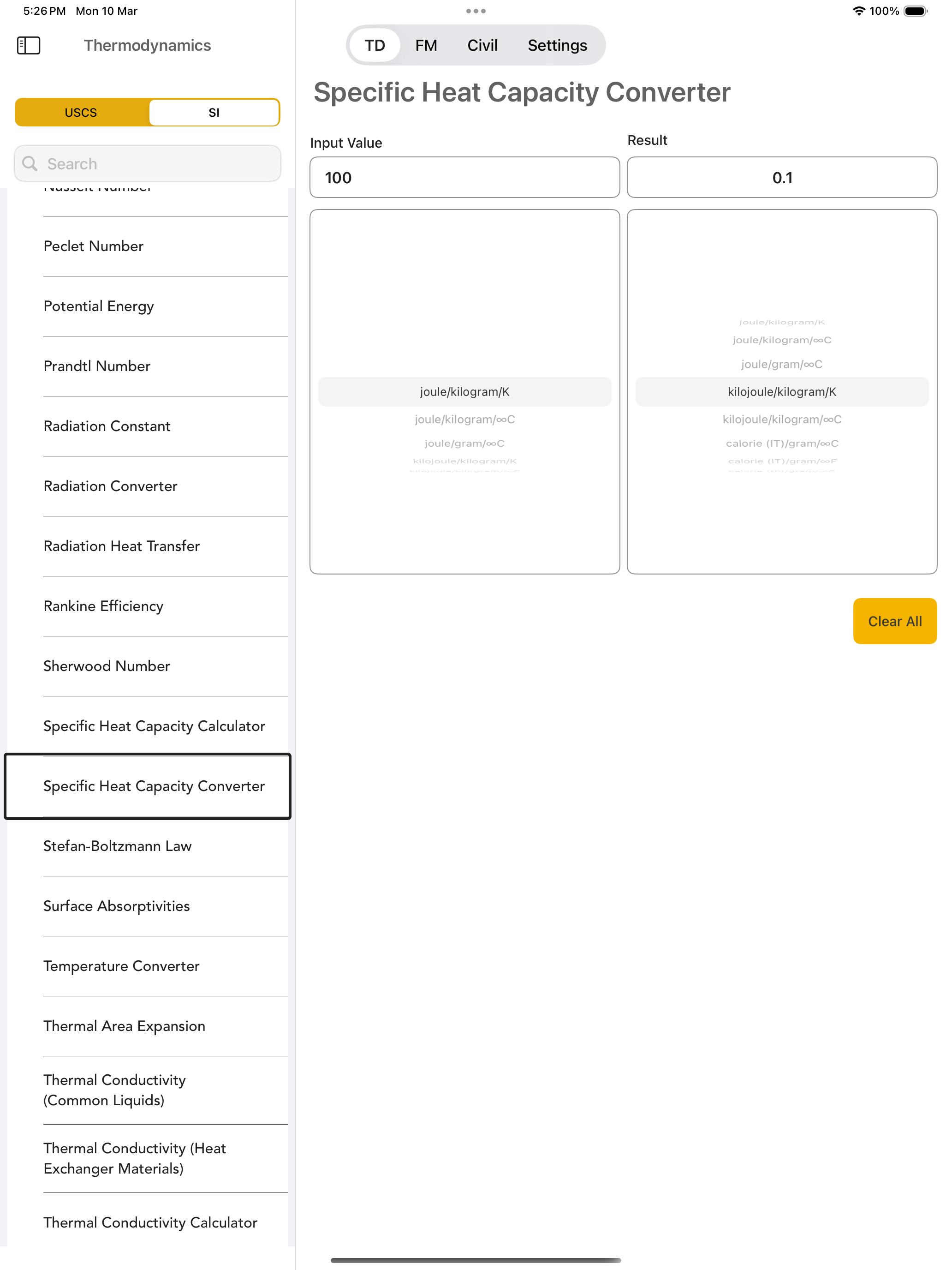 Thermodynamics Calculator