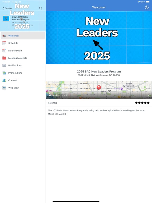 BAC Meetings app screenshot