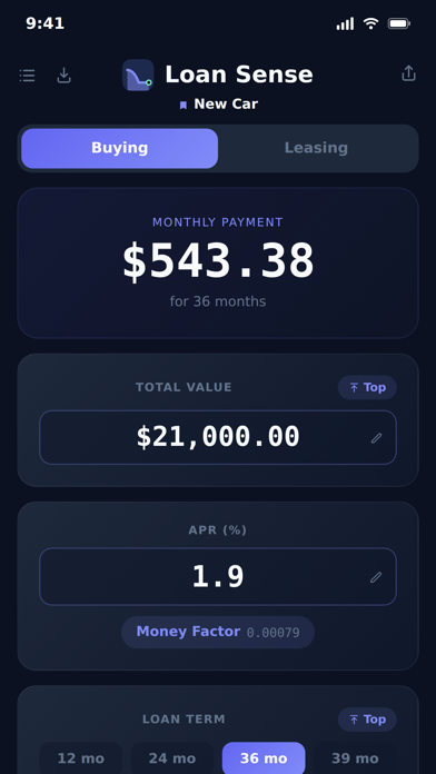 Loan Sense app screenshot