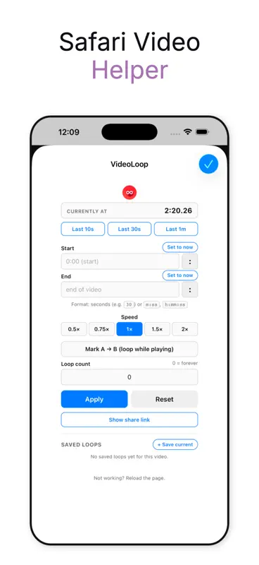 Video Looper - for Safari screenshot 4 of 4