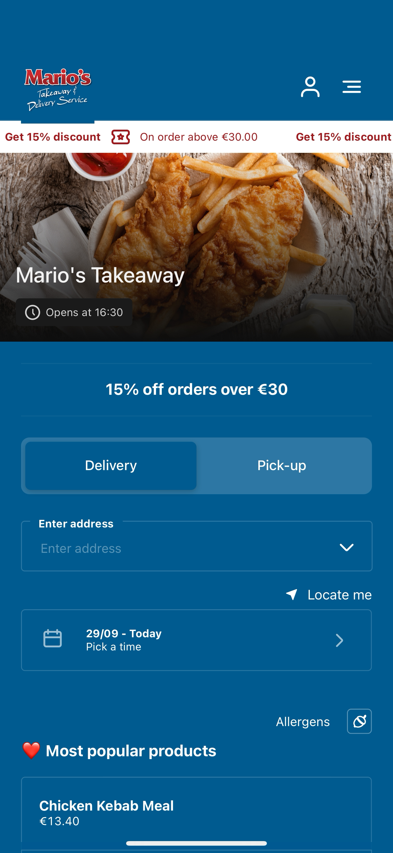 Mario's Takeaway IE screenshot 3