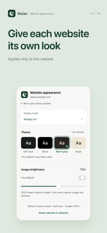 Mulan: Dark Mode for Safari screenshot 3