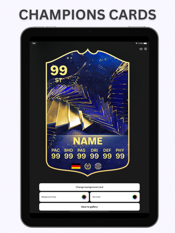 FUT Card Create 25 iPad screenshot 3 - Sports app