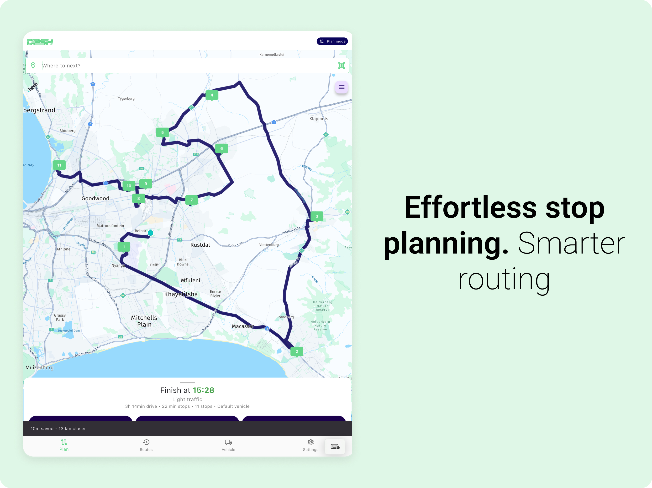 Dash Pro - Route planner