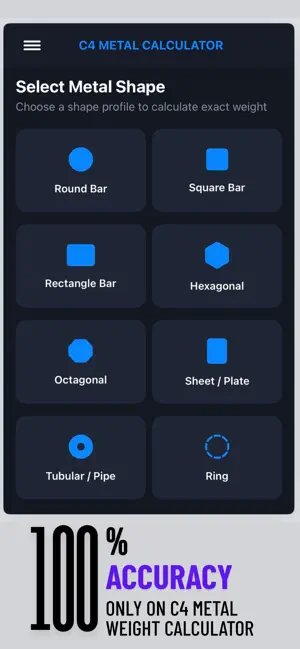 C4 Metal Weight Calculator screenshot 1