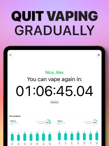 Quit Vaping Gradually iPad screenshot