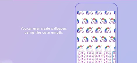 Emojil - Nutzer können aus ihren individuellen Emojis wie den charmanten Einhörnern wiederkehrende Muster erstellen und diese direkt als kreative Hintergrundbilder für ihr Gerät festlegen.