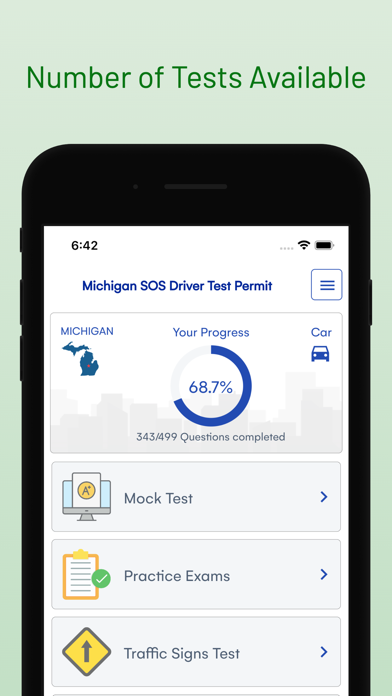 Michigan DMV Driver Test Prep Screenshot