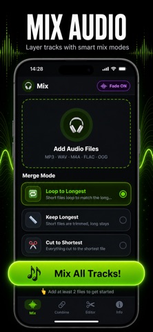 Combine Audio -Music,Mp3 Mixer iPhone screenshot