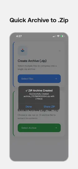 Capture d'écran de Unzip Fast - ZIP RAR 7Z sur iPhone 3