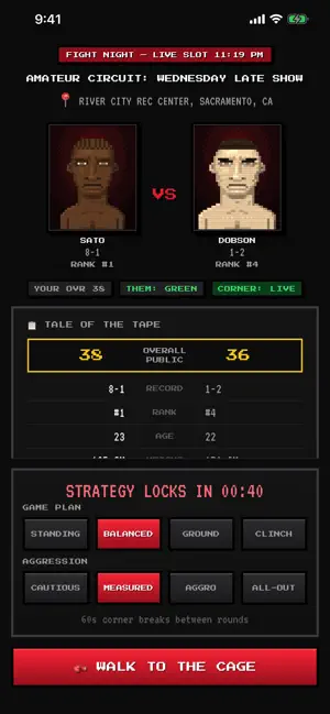 Glass Jaw - MMA career sim screenshot 2