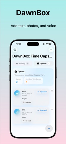 DawnBox: Time Capsule iPhone screenshot