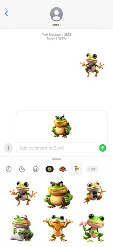 Hopping Frog Stickers iPhone screenshot