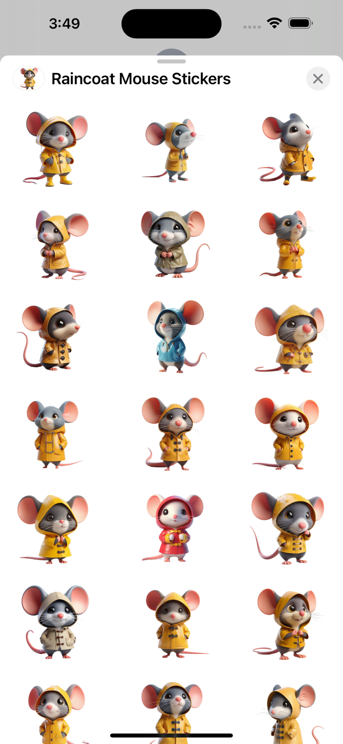 Raincoat Mouse Stickers
