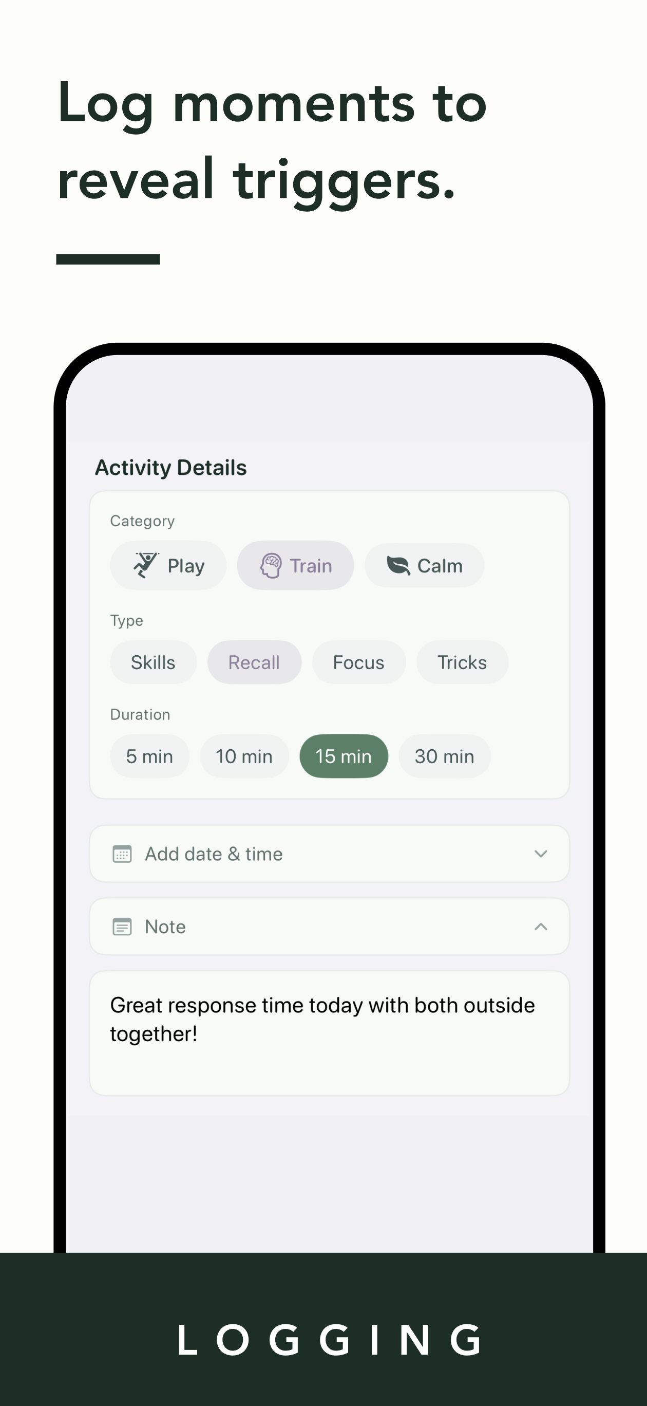 Unwind – Dog Behavior Tracker