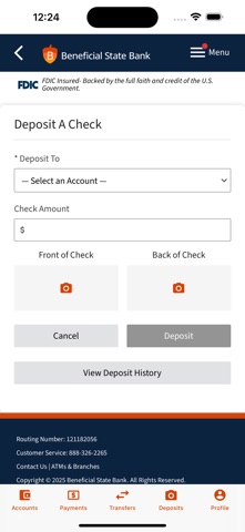 Beneficial State Bank Mobile iPhone screenshot