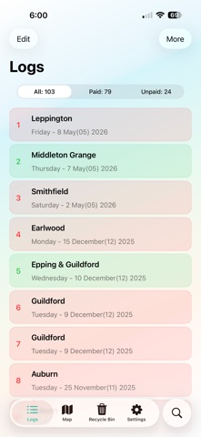Job Site Log screenshot