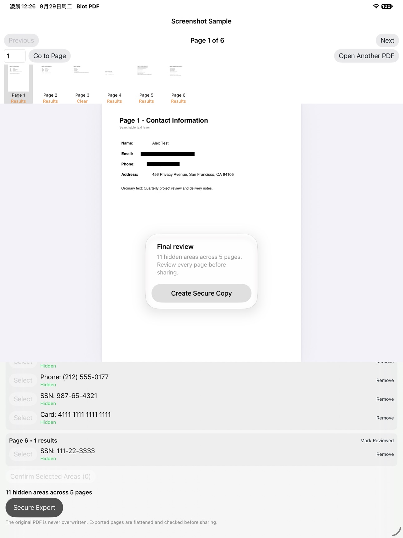 Screenshot 8 of Blot PDF: Secure Redaction
