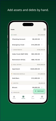 Worva - Net Worth Tracker iPhone screenshot
