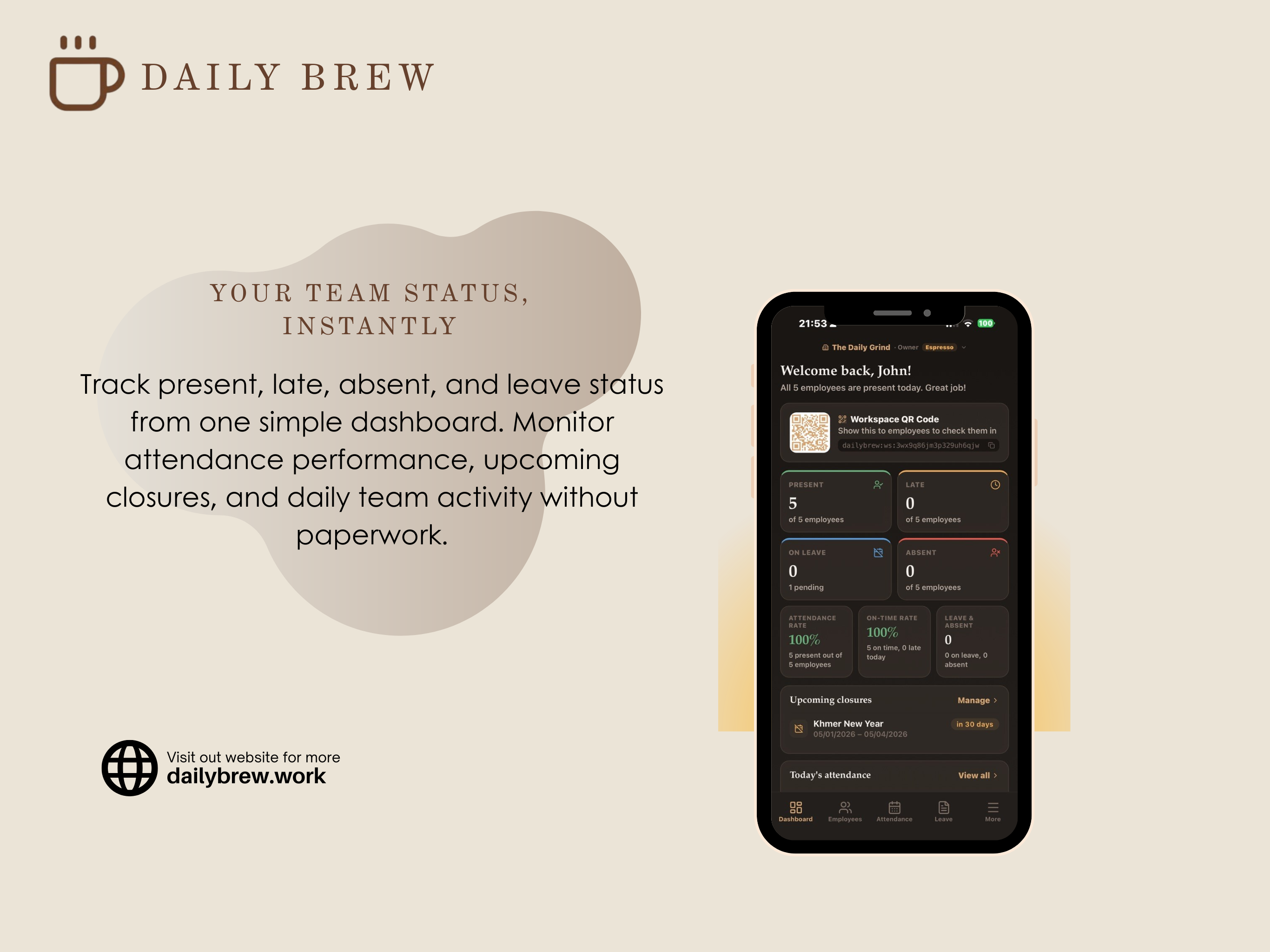 DailyBrew - Staff Attendance