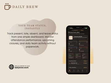 DailyBrew - Staff Attendance iPad screenshot