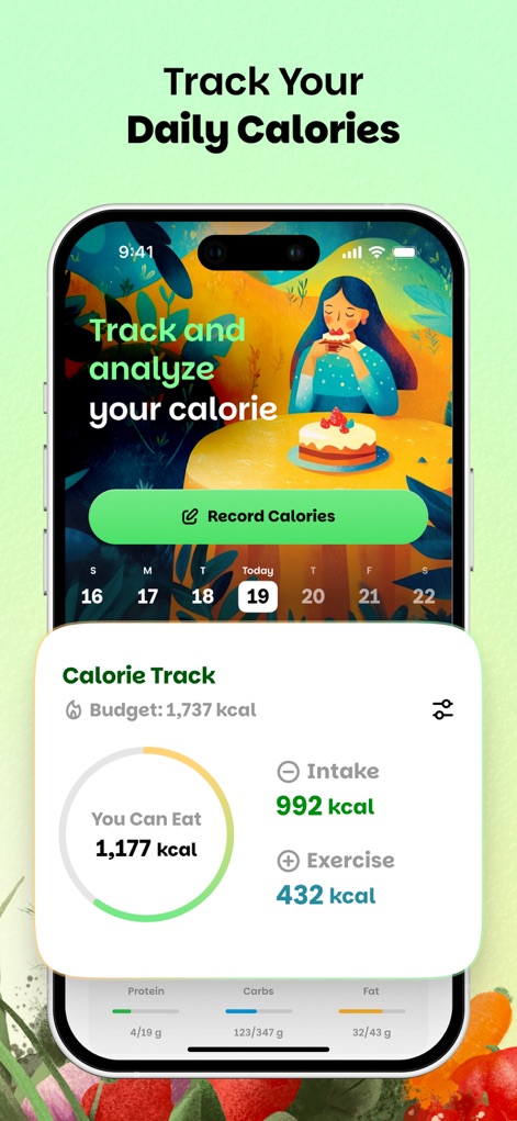 Wellify - Simplify Wellness - Esta herramienta permite un seguimiento preciso de la ingesta calórica diaria, mostrando el presupuesto restante y un desglose detallado de los macronutrientes consumidos.