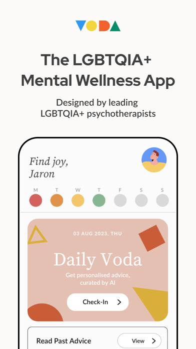 Voda: LGBTQIA+ Mental Wellness Screenshot