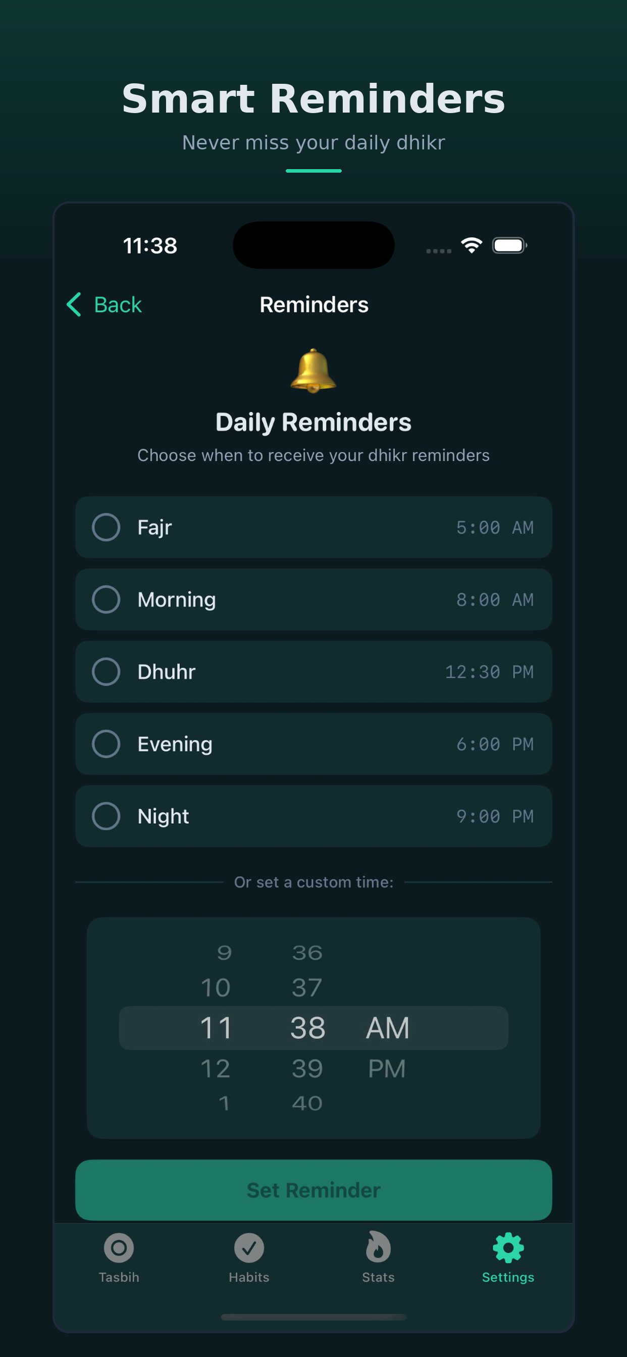 Dhikr Streak: Tasbih & Habits