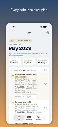 Debt Descent: Payoff Planner iPhone screenshot
