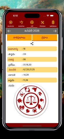 Telugu Calendar Panchangam App screenshot