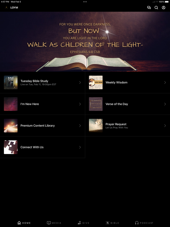 Light of Yahweh Ministries iPad screenshot 1 - Education app
