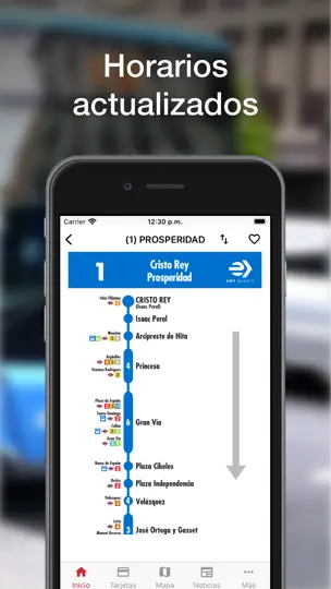 Captura de pantalla de Transporte Madrid Y TTP en iPhone 6