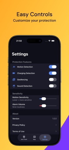 Anti Theft Alarm & Tracker iPhone screenshot