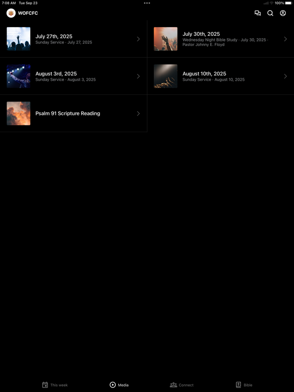WOF Church iPad screenshot 2 - Education app
