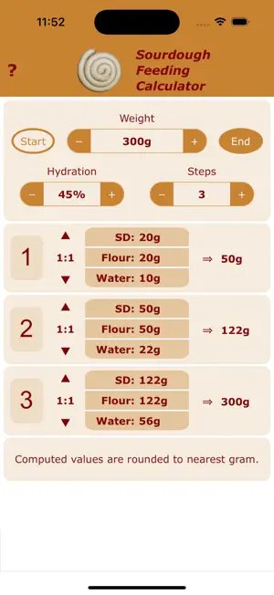 Sourdough Feeding Calculator screenshot 2