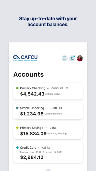 CAFCU Mobile iPhone screenshot 2 - Finance app