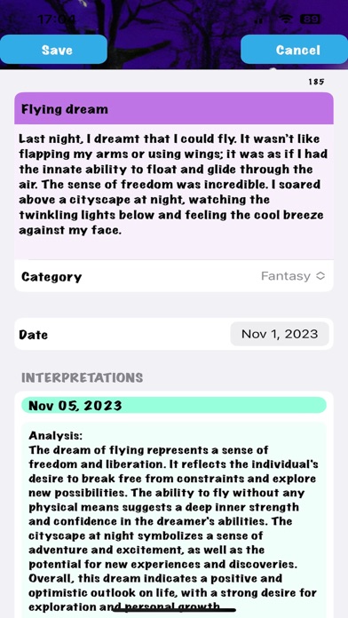 DreamDrift: AI Interpretations iPhone screenshot 2 - Lifestyle app