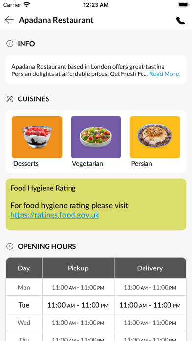 Apadana Restaurant Screenshot