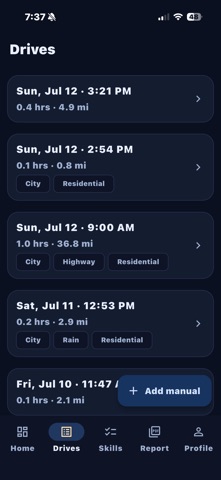 LogMyDrive iPhone screenshot