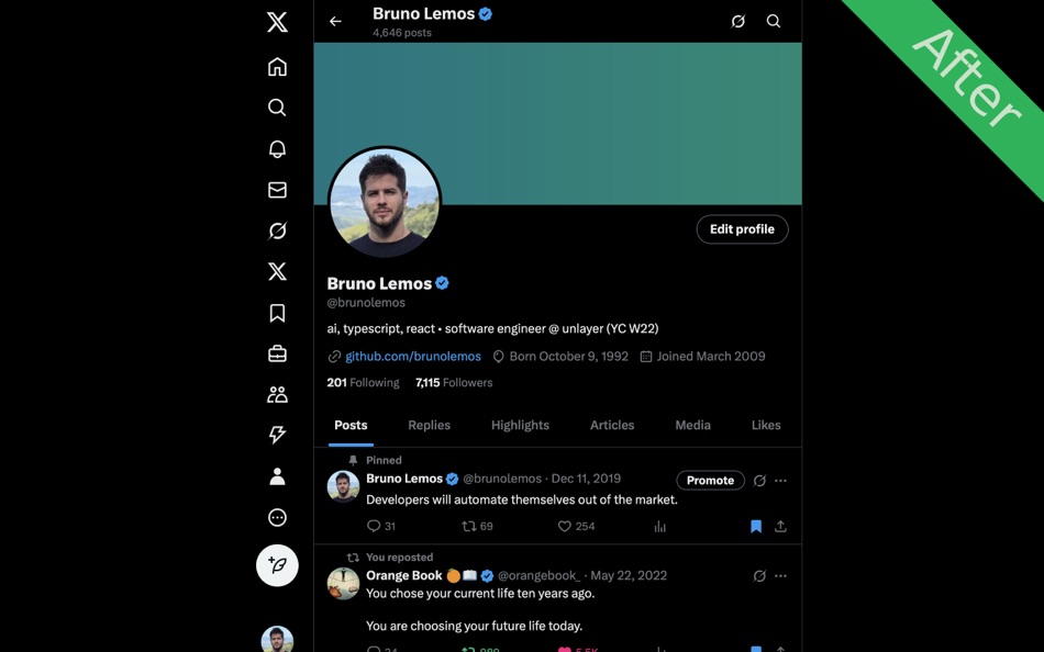 #1. Simplified for Twitter/X (macOS) 由: Bruno Lemos