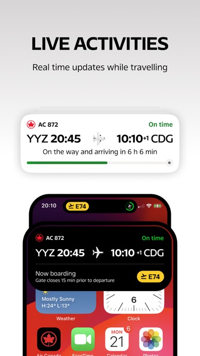Air Canada + Aeroplan Screenshot