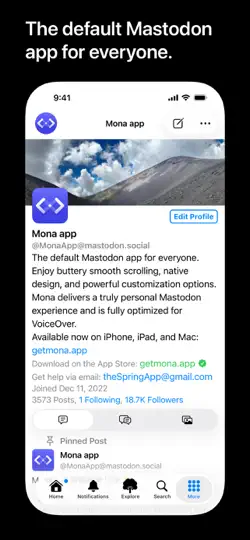 Capture d'écran de Mona 7 For Mastodon sur iPhone 1
