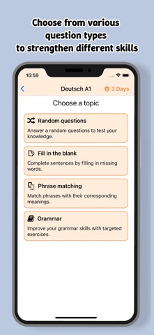 Learn German Quiz : A1 - B2 Screenshot 4 of 6