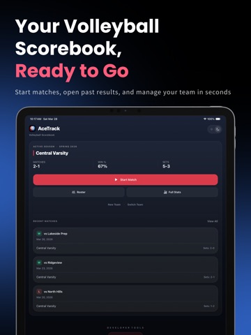 AceTrack: Volleyball Scorebook iPad screenshot