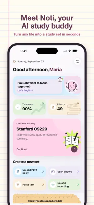 Noti: AI Study Buddy screenshot 1