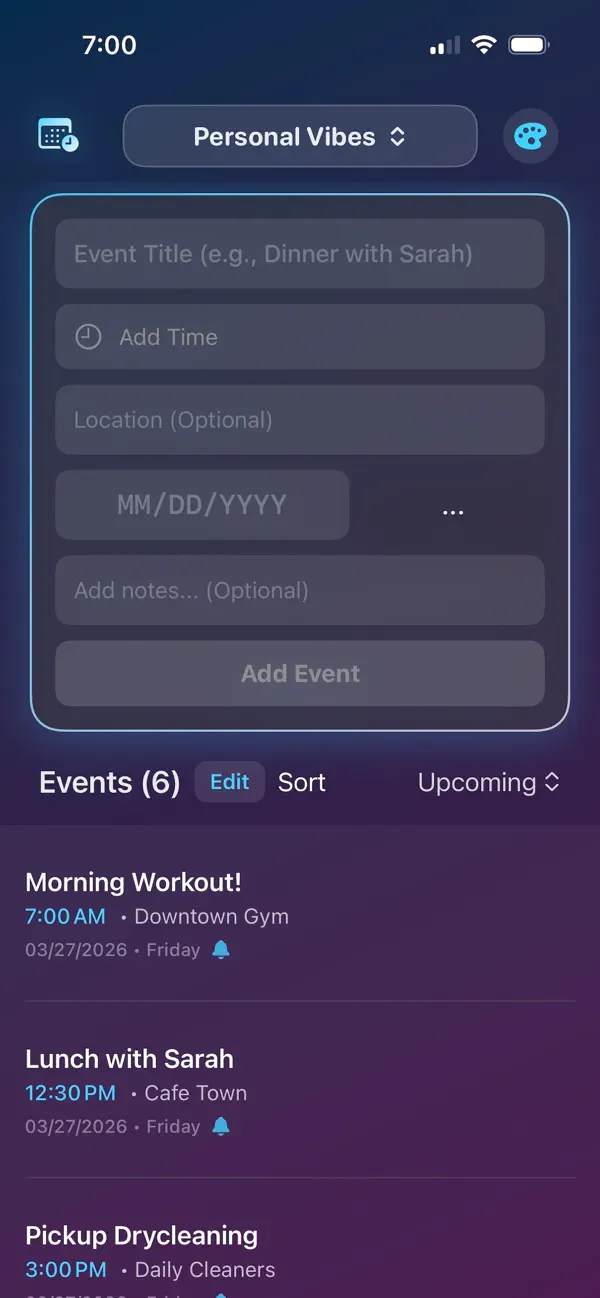 Screenshot #1 pour Daily Vibes - Routine Planner