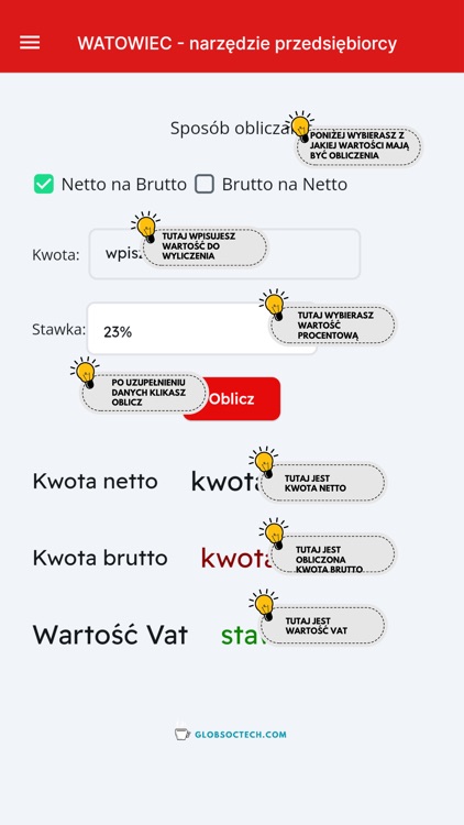 Watowiec - oblicz netto brutto