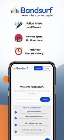 Bandsurf - Your Concert App screenshot
