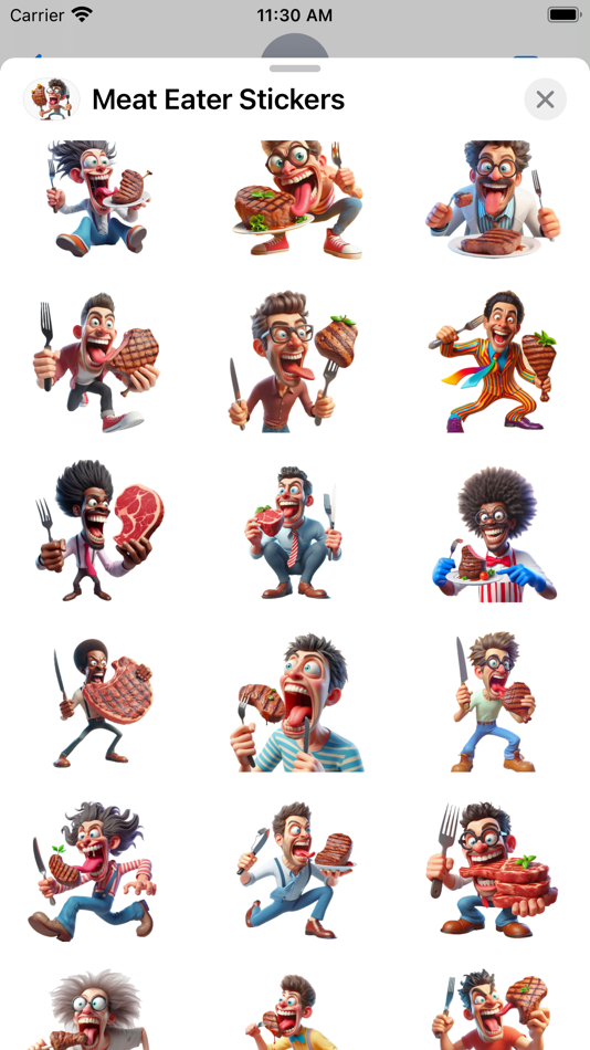 #2. Meat Eater Stickers (iOS) Által: Paul Scott