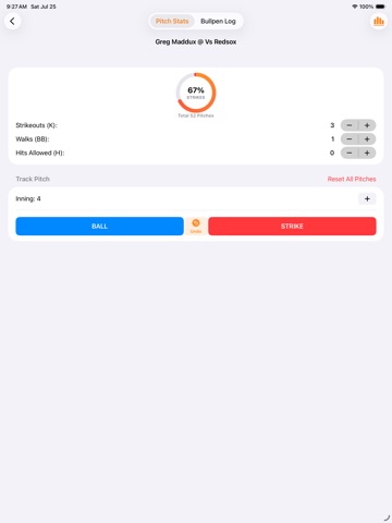 PitchStats - Pitching Tracker iPad screenshot